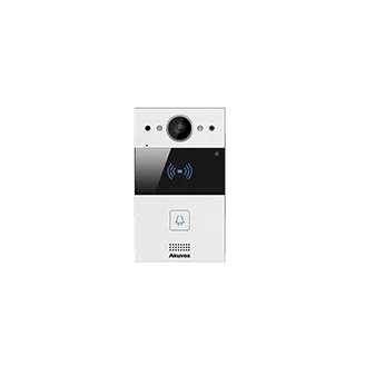 Installed access control hardware at an apartment entrance